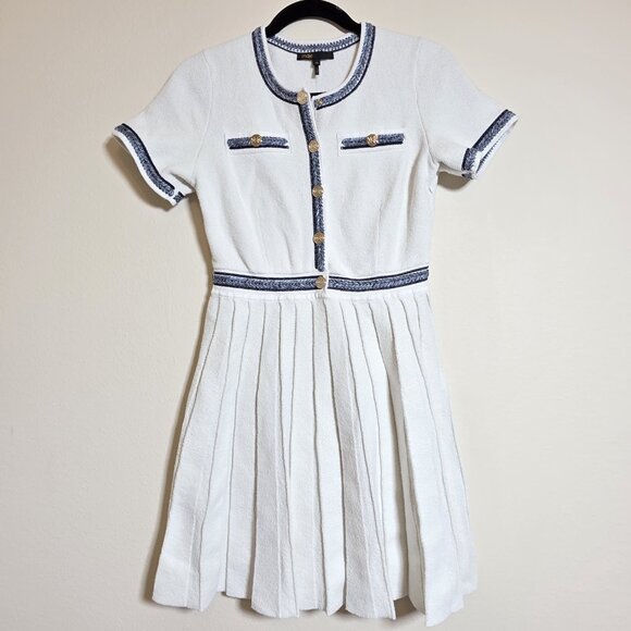 Maje Pleated Mini Dress Size 38 - Picture 2 of 8